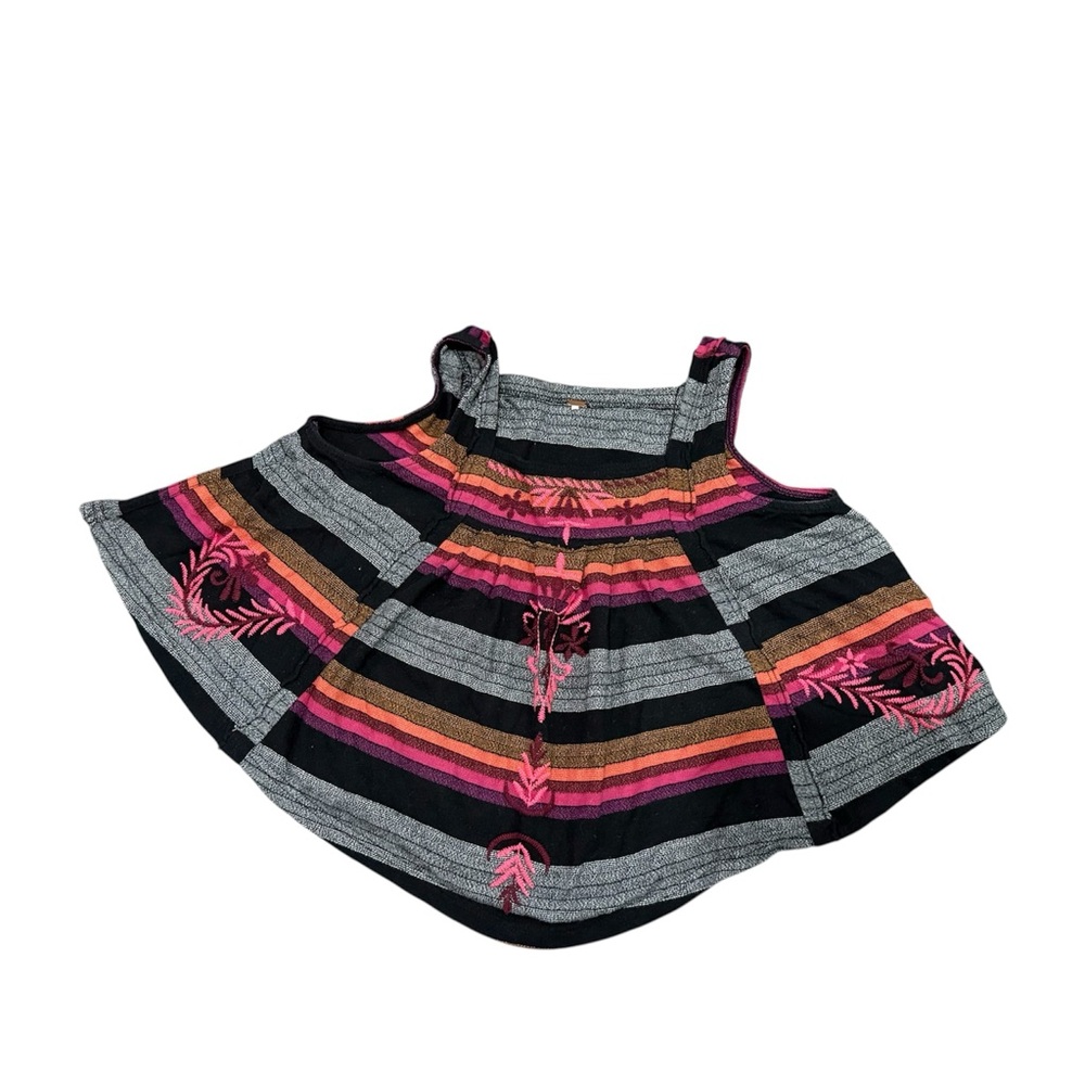 Free People Black and Pink Striped Crop Top